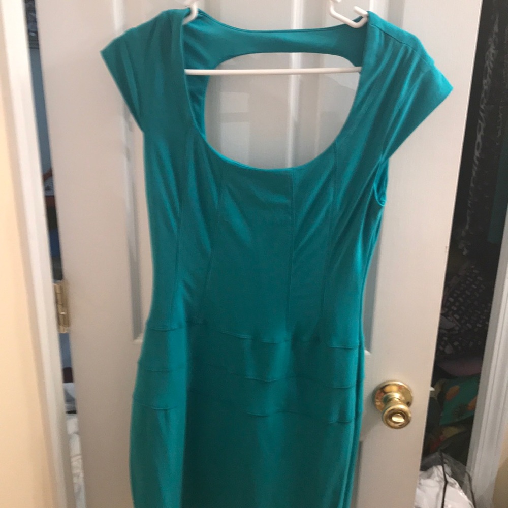 Beautiful teal cutout back dress